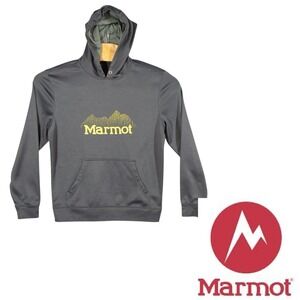 Marmot Ski Hoodie Mens Medium‎ Gray Yellow Snowboarding Snowmobile